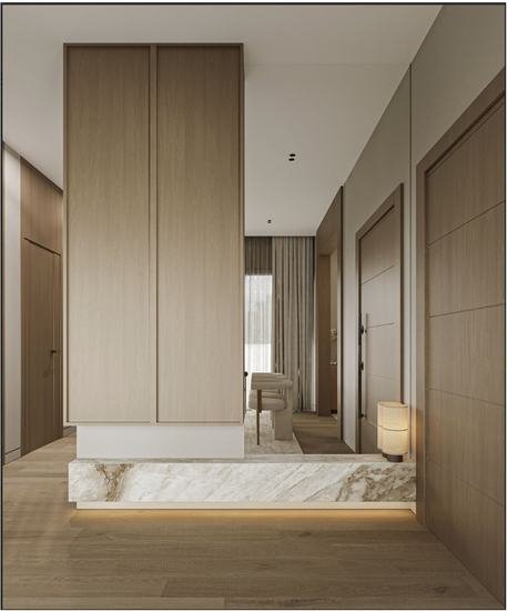Marble wood media wall